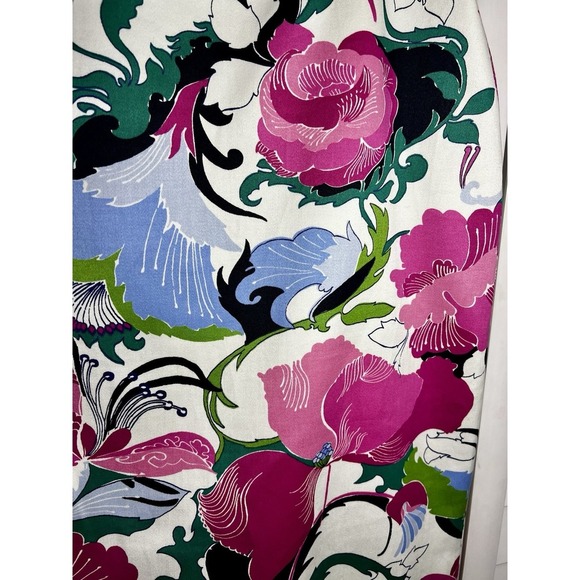 Talbots Floral Multicolor Lined Cotton Career Pencil Skirt Women's Size 10 - Picture 4 of 9